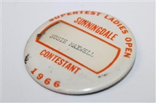Susie Maxwell Berning's 1966 Supertest Ladies Open at Sunningdale Contestant Badge