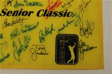 Chi Chi, Trevino, Floyd, Zoeller, Crenshaw & Others Signed SBC Senior Classic Yellow Flag JSA ALOA
