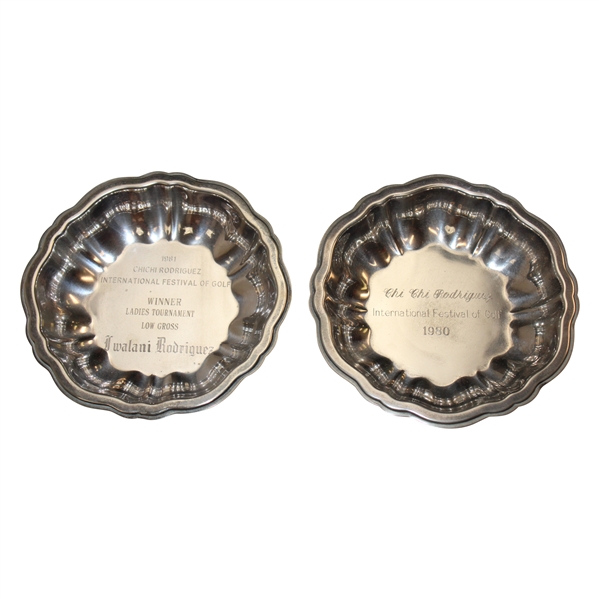 1981 Chi Chi Rodriguez Intl Festival of Golf Ladies Winner Low Gross Trophy & 1980 Bowl/Trophy