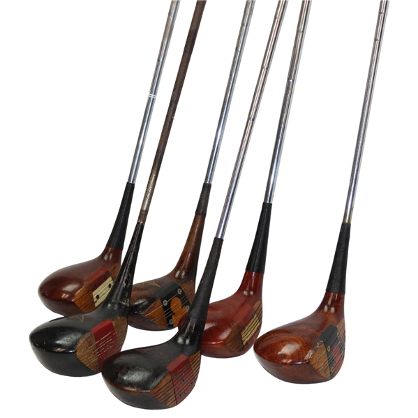 Macgregor Woods M-33 Driver, AT2W Driver Tommy Armour, 925W 2 Wood, Jack Nicklaus Muirfield 3-Wood, DX1W 5 Wood & Macgregor Driver Eye-O-Matic