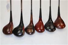 Macgregor Woods M-33 Driver, AT2W Driver Tommy Armour, 925W 2 Wood, Jack Nicklaus Muirfield 3-Wood, DX1W 5 Wood & Macgregor Driver Eye-O-Matic