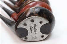 Macgregor Woods M-33 Driver, AT2W Driver Tommy Armour, 925W 2 Wood, Jack Nicklaus Muirfield 3-Wood, DX1W 5 Wood & Macgregor Driver Eye-O-Matic