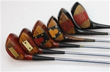 Macgregor Woods M-33 Driver, AT2W Driver Tommy Armour, 925W 2 Wood, Jack Nicklaus Muirfield 3-Wood, DX1W 5 Wood & Macgregor Driver Eye-O-Matic