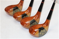 Set of Fulcrum Balanced Driver, 2, 3, 4 Woods Persimmon Wood Heads