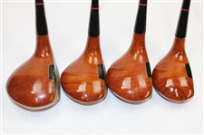 Set of Fulcrum Balanced Driver, 2, 3, 4 Woods Persimmon Wood Heads