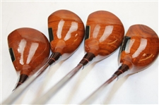 Set of Fulcrum Balanced Driver, 2, 3, 4 Woods Persimmon Wood Heads