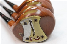 Set of Fulcrum Balanced Driver, 2, 3, 4 Woods Persimmon Wood Heads
