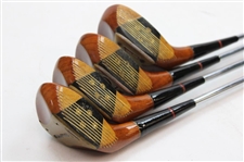Set of Fulcrum Balanced Driver, 2, 3, 4 Woods Persimmon Wood Heads