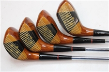 Set of Fulcrum Balanced Driver, 2, 3, 4 Woods Persimmon Wood Heads