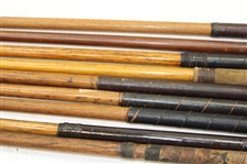 Nine (9) Wood Shaft Clubs 1 Wood, 2 Jiggers, Niblic, Rustless Iron From St. Andrews