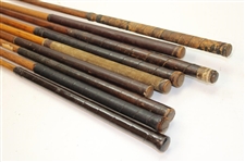 Nine (9) Wood Shaft Clubs 1 Wood, 2 Jiggers, Niblic, Rustless Iron From St. Andrews