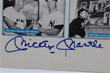 Mickey Mantle Signed Uncut Card Sheet Oversize Poster JSA ALOA