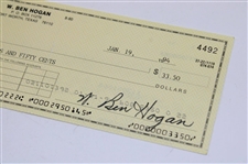 Ben Hogan Signed 1994 Check To AT&T - January 19th JSA #T41445