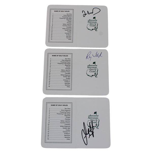 Ian Woosnam, Ray Floyd & Sandy Lyle Signed Augusta National GC Scorecards JSA ALOA