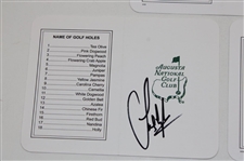 Mark O'Meara, Bernhard Langer, Ray Floyd & Sandy Lyle Signed Augusta National GC Scorecards JSA ALOA
