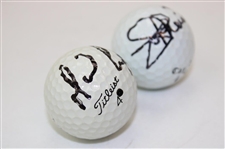Hofers Mario Lemieux (NHL) & Joe Theisman (College Football) Signed Golf Balls JSA ALOA