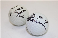 Hofers Mario Lemieux (NHL) & Joe Theisman (College Football) Signed Golf Balls JSA ALOA