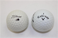Hofers Mario Lemieux (NHL) & Joe Theisman (College Football) Signed Golf Balls JSA ALOA