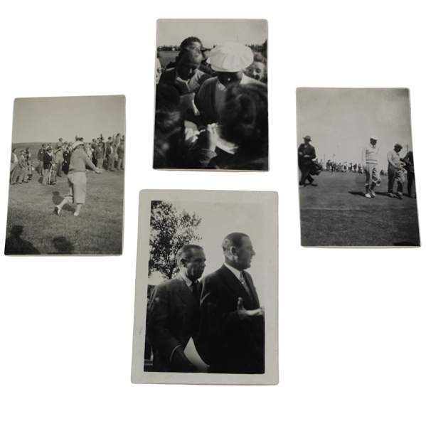Four (4) Bobby Locke Photos From Open Championship in 1949 in Sandwich - 1st Open Win