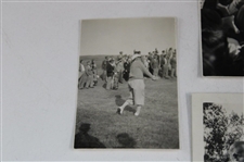Four (4) Bobby Locke Photos From Open Championship in 1949 in Sandwich - 1st Open Win
