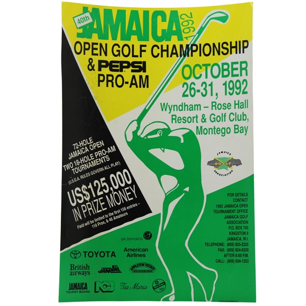 1992 Jamaica Open & Pepsi Pro-Am Advertisement Poster