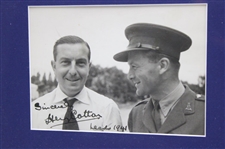 Henry Cotton Signed Photo & Two (2) Sketches One Of Cotton & One Of Enid Wilson - Framed JSA ALOA