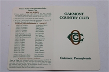 Seven (7) Official Scorecards - ANGC, Oakmont CC, Pinehurst No. 2 & others