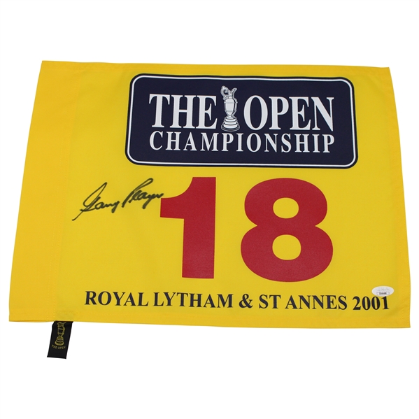 Gary Player Signed 2001 The OPEN at Royal Lytham & St. Annes Flag  JSA COA