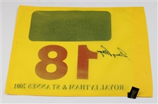 Gary Player Signed 2001 The OPEN at Royal Lytham & St. Annes Flag  JSA COA