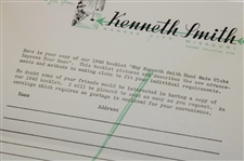 1939 Kenneth Smith Golf Clubs Brochure w/Club Fitting Chart & Referral Sheet