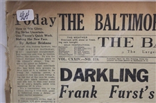 1934 Baltimore Sun Bobby Jones 'Jones Equals Par With 72' Newspaper Article/Photo - Masters