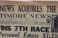 1934 Baltimore Sun Bobby Jones 'Jones Equals Par With 72' Newspaper Article/Photo - Masters