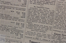 1934 Baltimore Sun Bobby Jones 'Jones Equals Par With 72' Newspaper Article/Photo - Masters