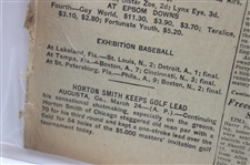 1934 Baltimore Sun Bobby Jones 'Jones Equals Par With 72' Newspaper Article/Photo - Masters