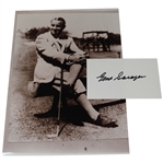 Gene Sarazen Signed Cut w/Sepia Tone Photo JSA ALOA