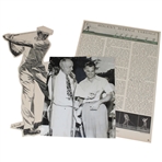 Ben Hogan Wire Photo, Time Article, And A. Ravielli Illustration