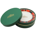 Six (6) Augusta National Clubhouse 2025 Holiday Party Red Tartan Pattern Porcelain Dishes