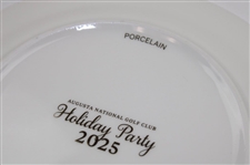 Six (6) Augusta National Clubhouse 2025 Holiday Party Red Tartan Pattern Porcelain Dishes
