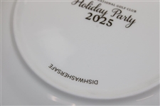 Six (6) Augusta National Clubhouse 2025 Holiday Party Red Tartan Pattern Porcelain Dishes