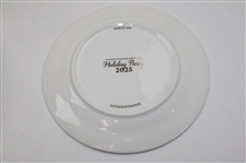 Six (6) Augusta National Clubhouse 2025 Holiday Party Red Tartan Pattern Porcelain Dishes