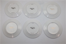 Six (6) Augusta National Clubhouse 2025 Holiday Party Red Tartan Pattern Porcelain Dishes