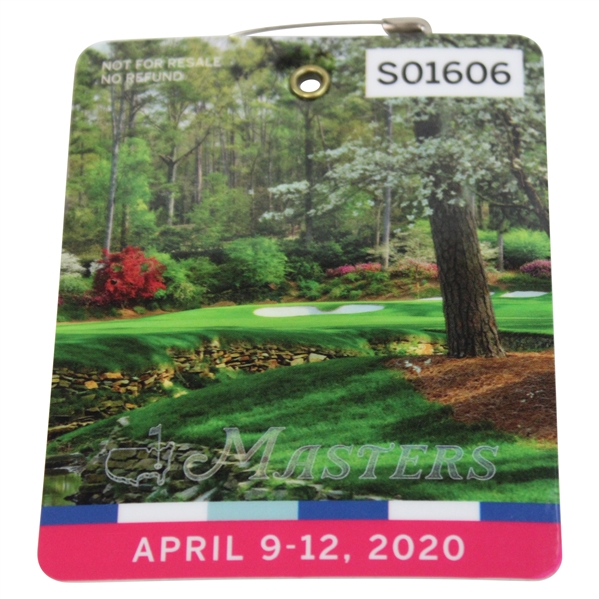 2020 Masters Tournament SERIES Badge #S01606 - Dustin Johnson Winner
