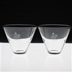 Pair of Augusta National Golf Club Sterling Cut Stemless Martini Glasses