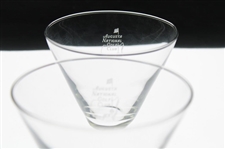 Pair of Augusta National Golf Club Sterling Cut Stemless Martini Glasses