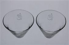 Pair of Augusta National Golf Club Sterling Cut Stemless Martini Glasses