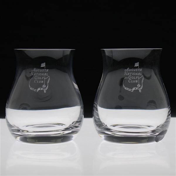 Sterling Cut Glass Augusta National Golf Club Crystal Whiskey Glasses