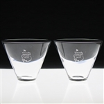 Pair of Augusta National Golf Club Sterling Cut Stemless Martini Glasses