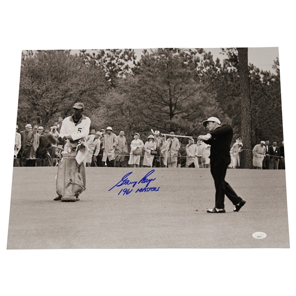 Gary Player Signed Black & White Post Swing 16x20 Photo w/1961 Masters JSA #CE33717