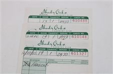 Three (3) Ben Hogan Signed Shady Oaks Country Club Receipts JSA ALOA