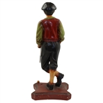 Classic Resin Sculpture of Golfer Holding Golf Club w/Ball on Base - Over 2ft!